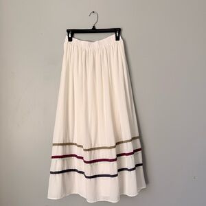 Maxi Skirt with Colorful Stripes size small white